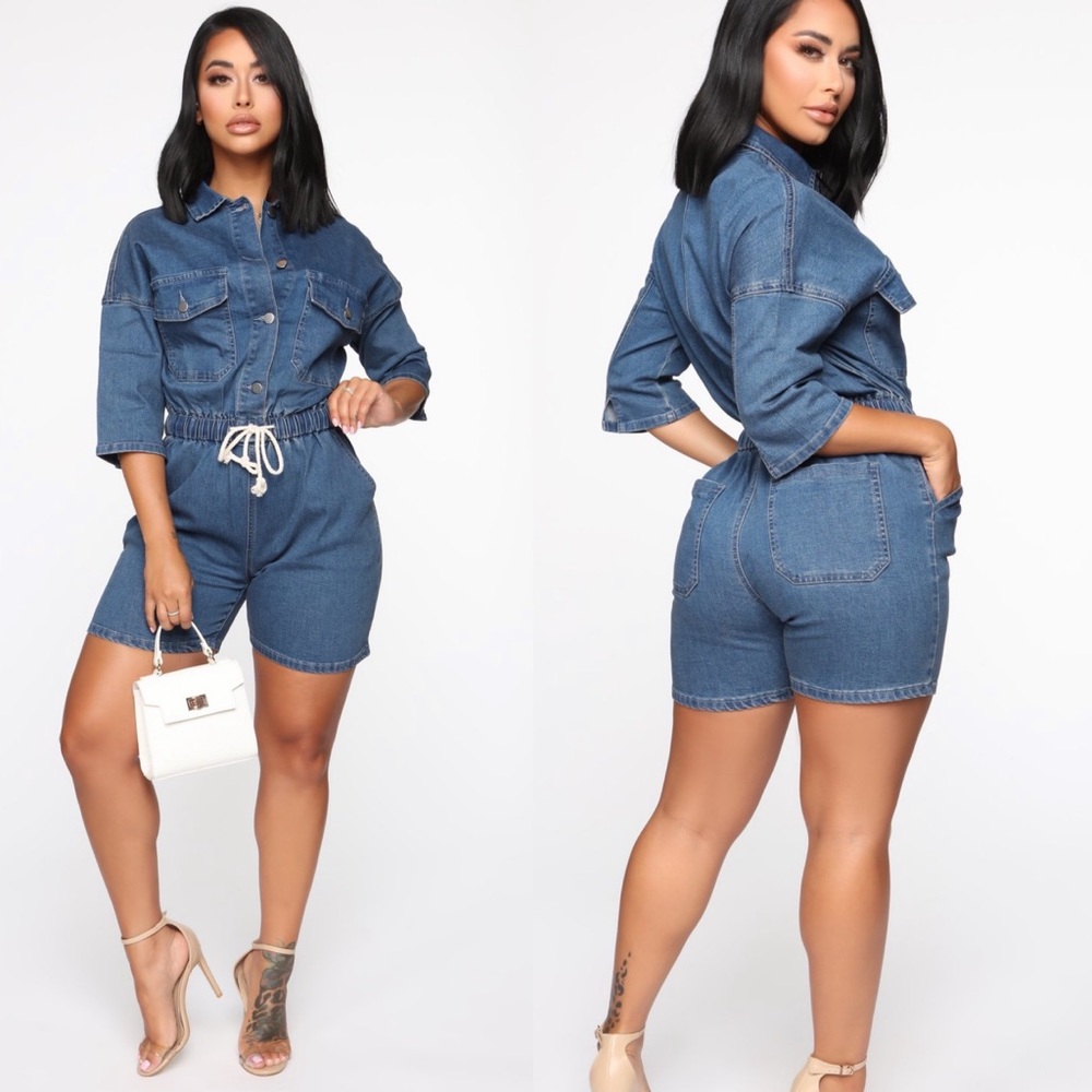Denim romper